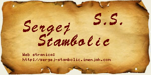 Sergej Stambolić vizit kartica